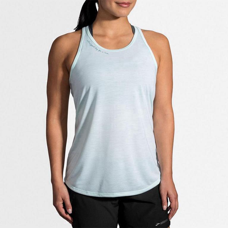 Brooks Distance Graphic Israel - Women's Running Tank Top - White (49608-DKCH)